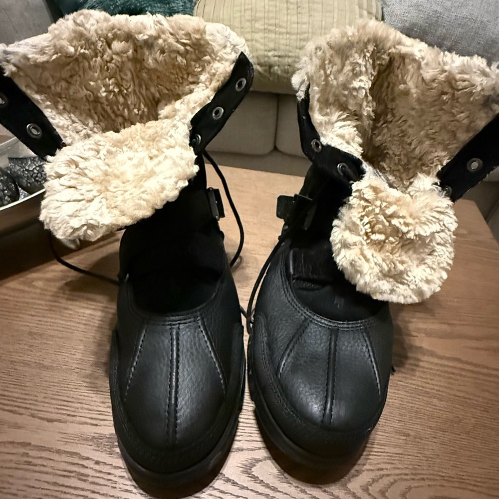 Men's Polo Ralph Lauren Tavin Rollover Shearling Boots 12 D Black